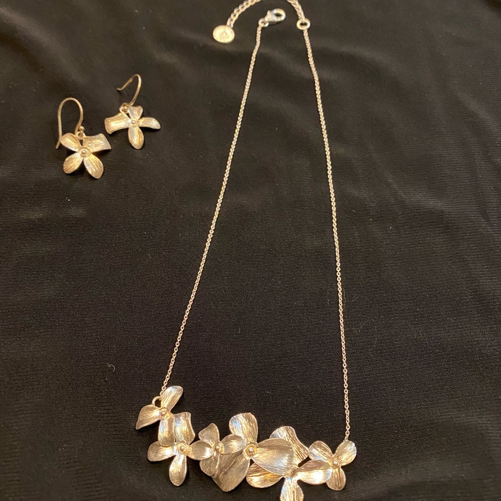 0.925 Sterling Silver necklace and earring set Silpada